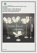 METAL FLOWER LED LIGHT WITH STAND – SET OF 4