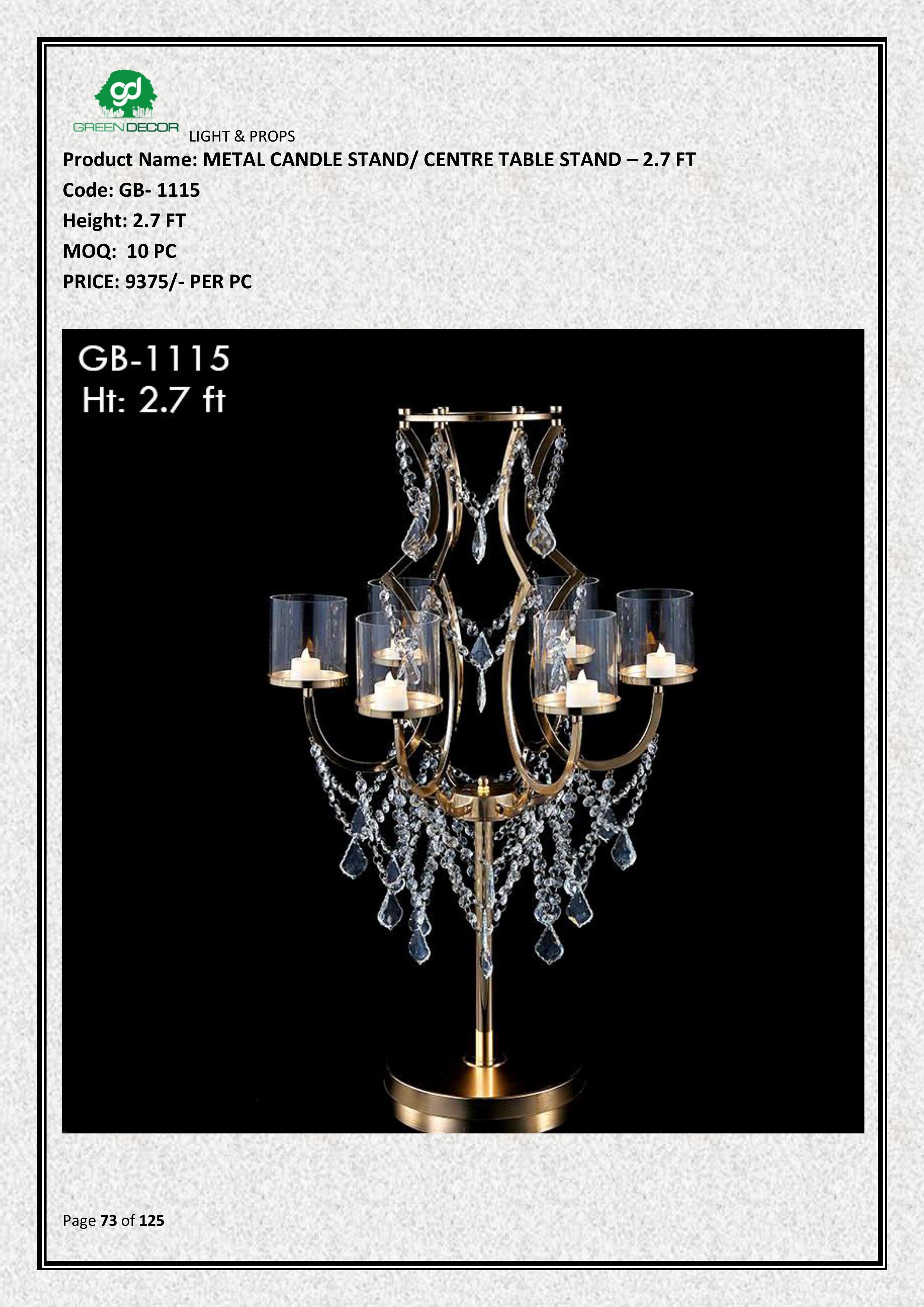 METAL CANDLE STAND/ CENTRE TABLE STAND