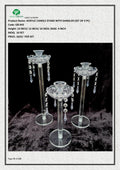 ACRYLIC CANDLE STAND WITH DANGLER (SET OF 3 PC)