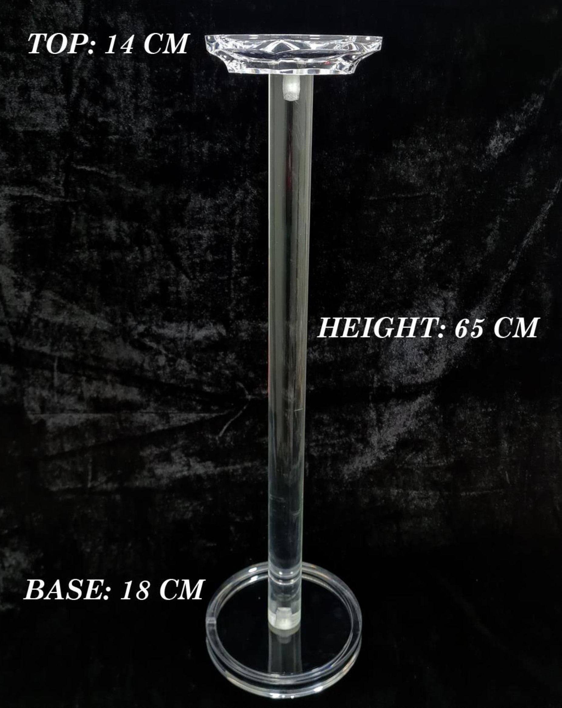ACRYLIC PILLAR CANDLE STAND SINGLE – 65 CM