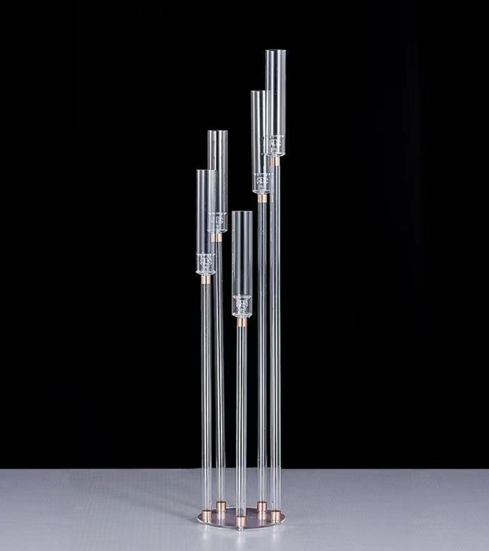 5 ACRYLIC PIPE CANDLE STAND + METAL PARTS X 5 – 3.5 FT