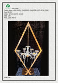 6 ARM CANDLE CHANDELIER + DIAMOND SHAPE METAL STAND