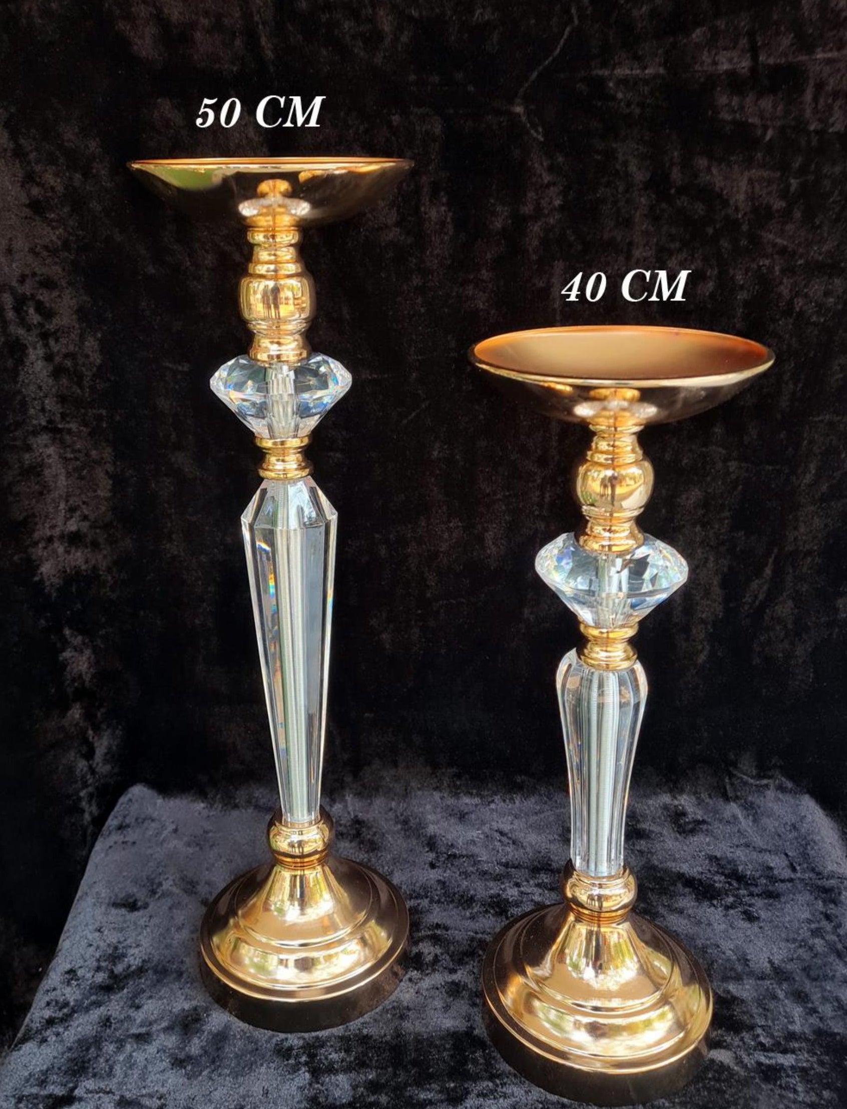 METAL STAND WITH ACRYLIC DIAMOND CENTRE –40 CM/ 50 CM