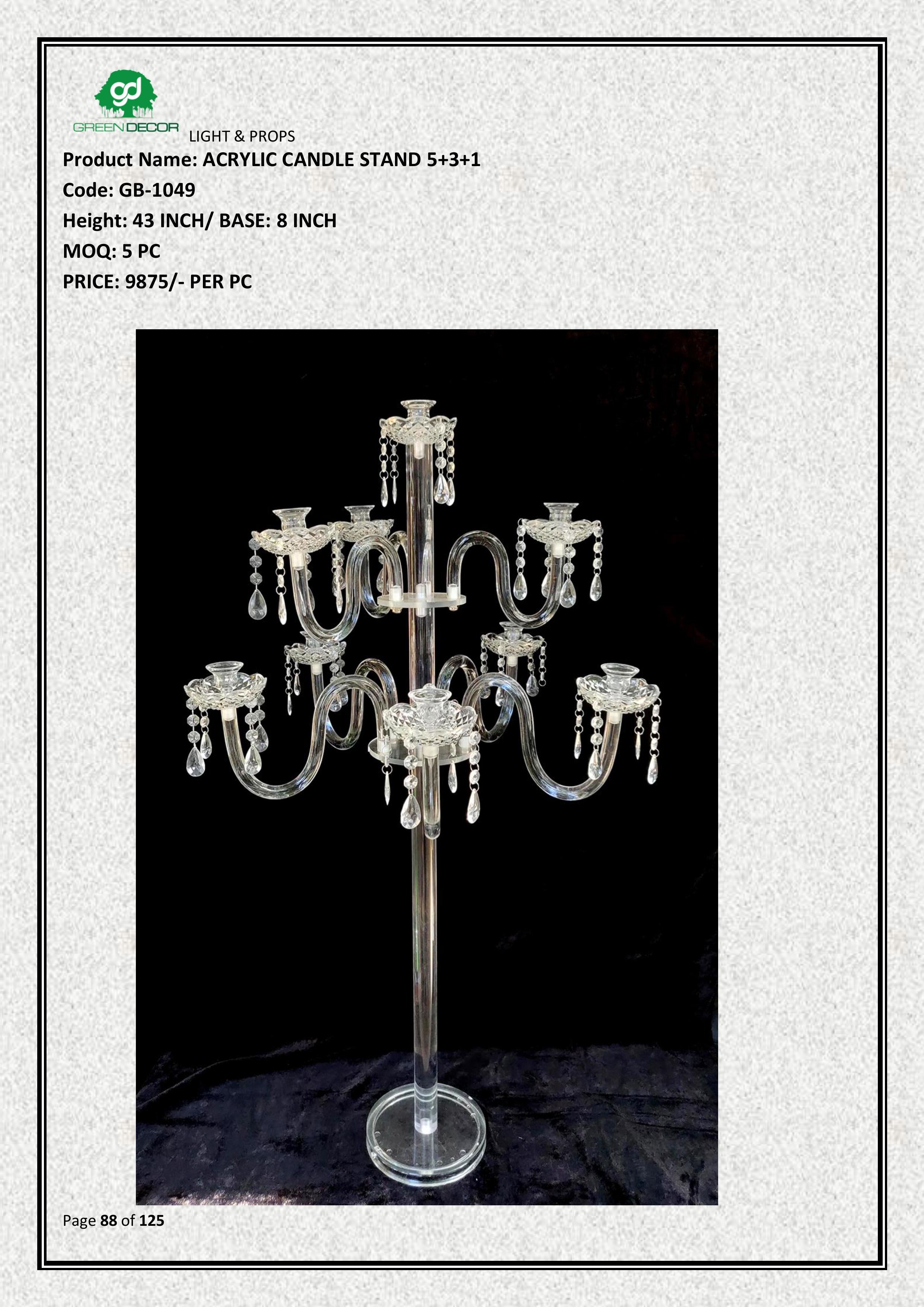 ACRYLIC CANDLE STAND 5+3+1