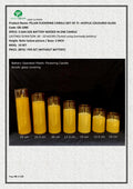 PILLAR FLICKERING CANDLE (SET OF 7) –ACRYLIC COLOURED GLASS