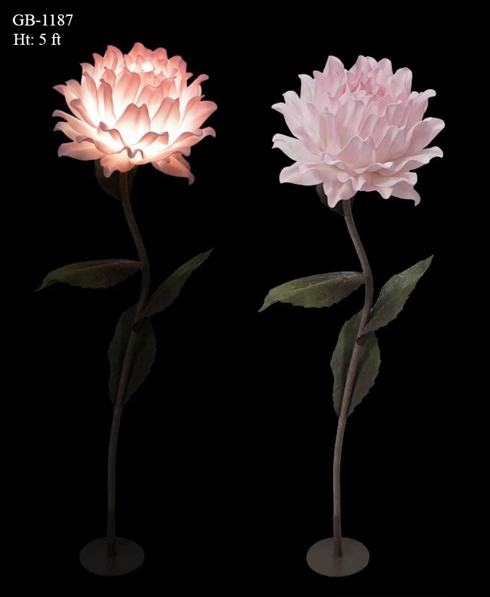 OUTDOOR AND INDOOR EVA FLOWER LIGHT WITH STAND  - SINGLE PEONY