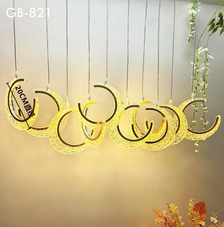 10 PC ACRYLIC HALF MOON HANGING