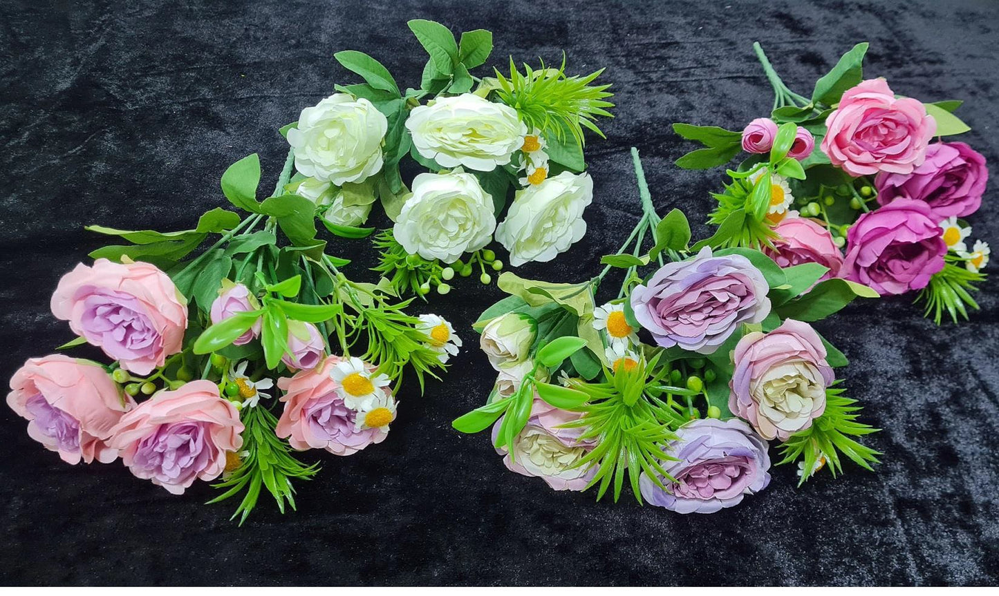 Artifical Peony + White Daisy Fillers Bunch (3 colours)