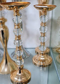 Gold metal candle holders with acrylic ball center Ginni Bloom Mumbai