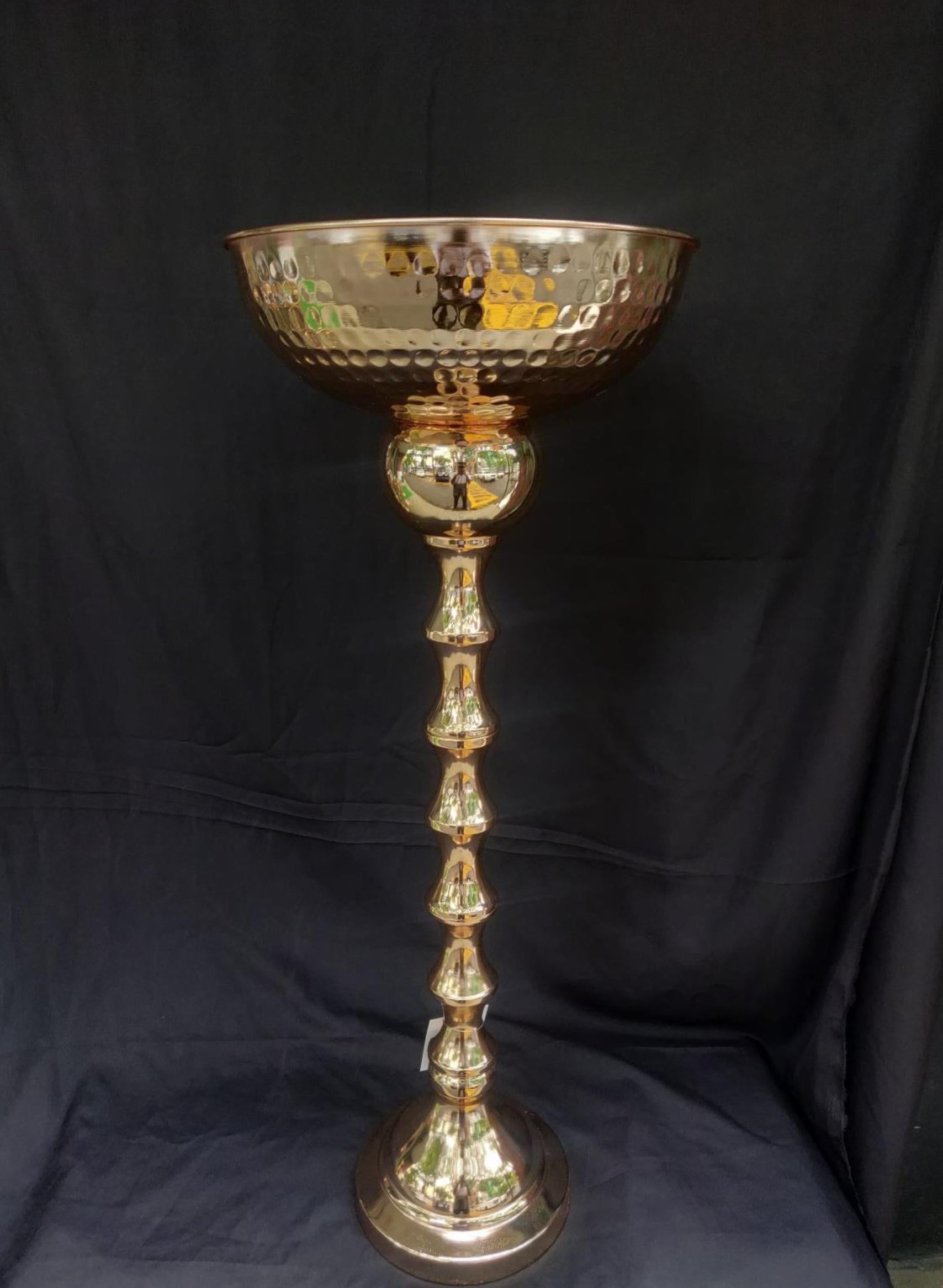 Gold metal pot for wedding decor 