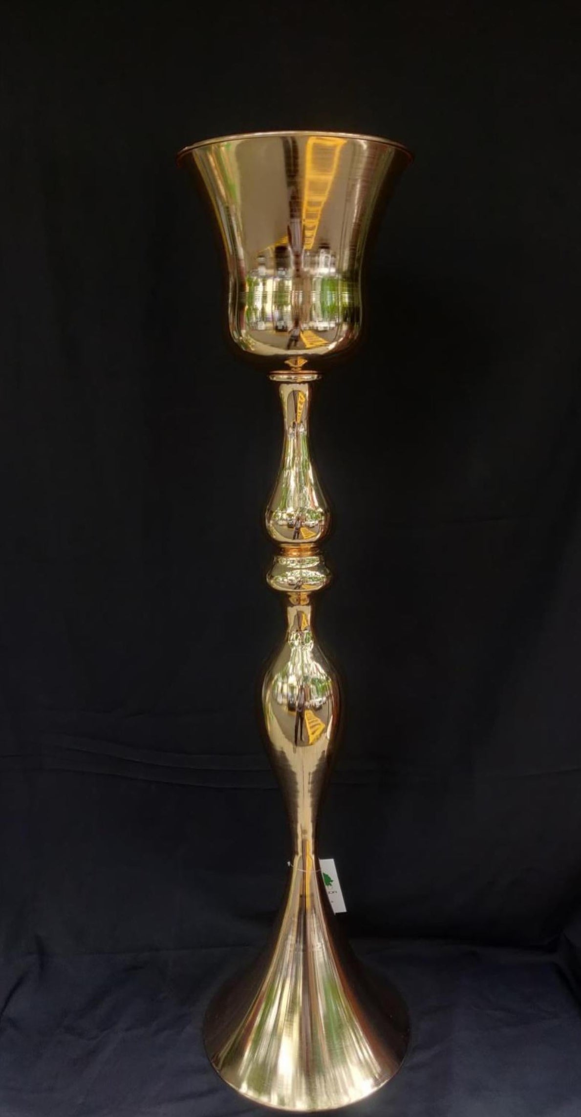 Gold metal trophy pot for wedding and event decor 