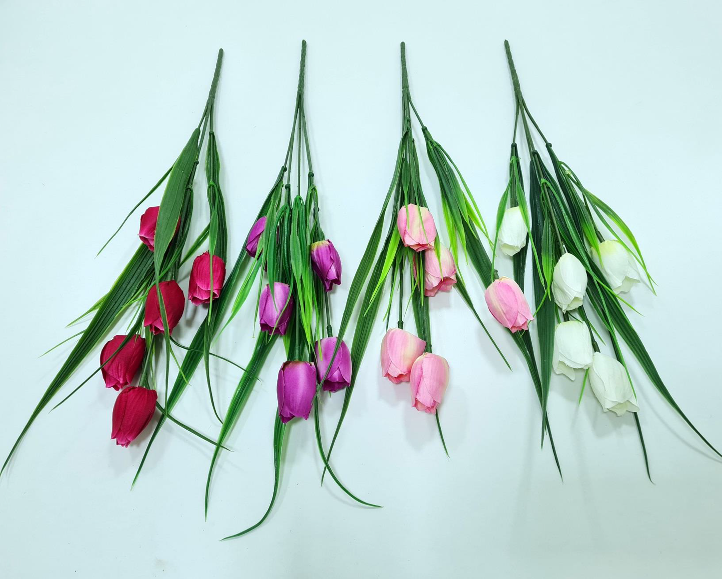 Artificial Mini Tulip Bunch + Fillers x 5 (4 colours)