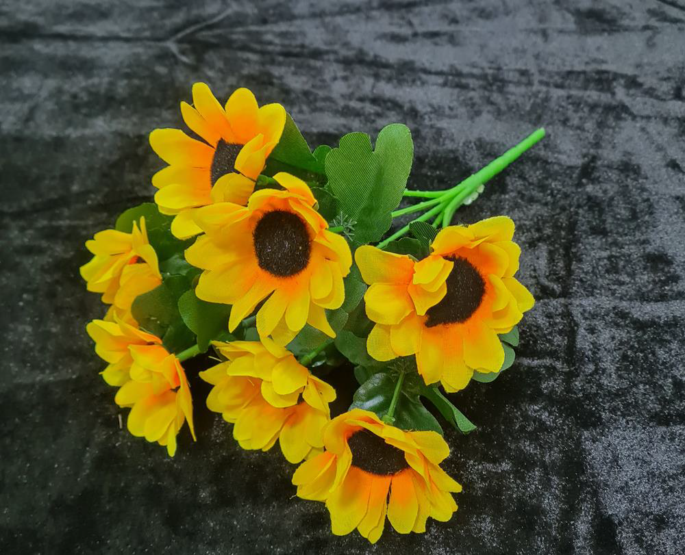 Artificial Mini Sunflower Bunch x 7 flowers