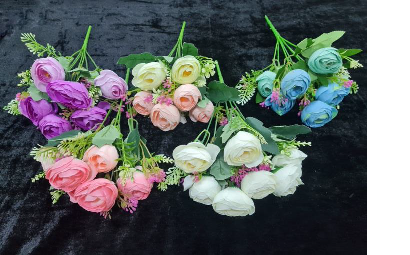 Artificial Ball Peony Bunch x 7 (5 colours)